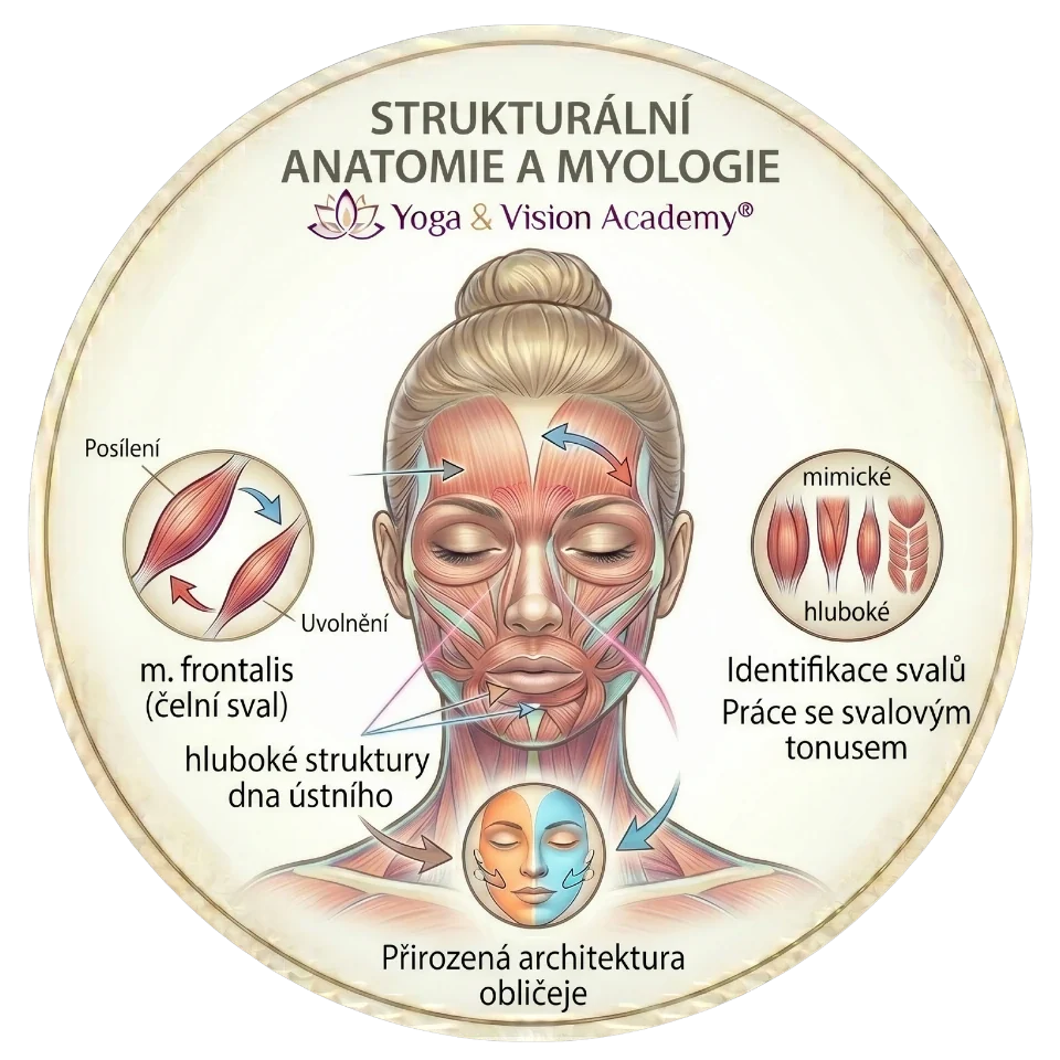 Strukturalni anatomie a myologie obliceje — Yoga & Vision Academy®