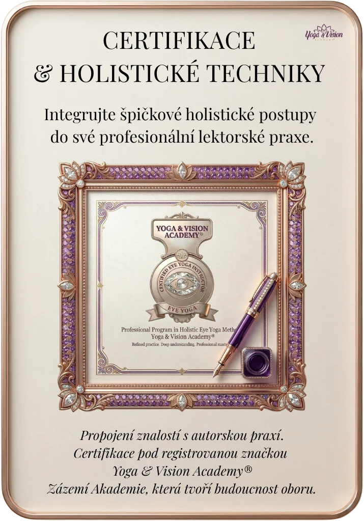 Certifikát a&nbsp;pečeť Certified Eye Yoga Instructor
              by Yoga & Vision Academy®